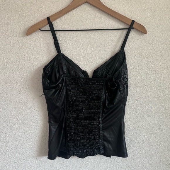 Y2k Wildcat Womens Medium Faux Leather Tank Top Whimisgoth Grunge Lace Y2K - Picture 9 of 9